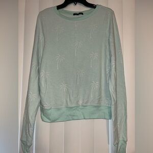 WILDFOX Light Green/Mint Palm Tree Sweater